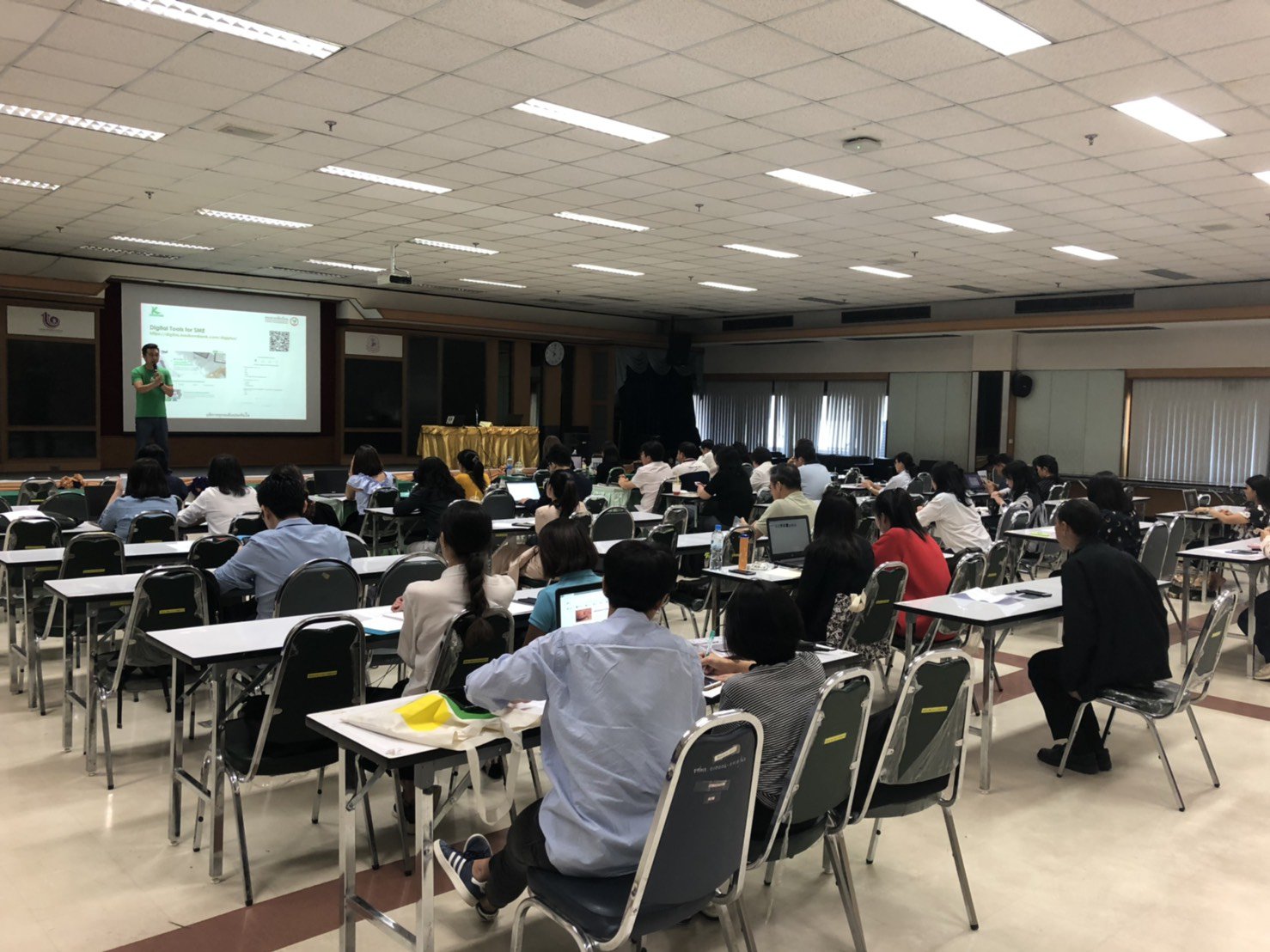 วันที่ 7 มีนาคม 2562 กองพัฒนาดิจิทัลอุตสาหกรรม วมกับ ธนาคารกสิกรไทย จำกัด(มหาชน) จัดฝึกอบรมเชิงปฏิบัติการ หลักสูตร K PLUS Market