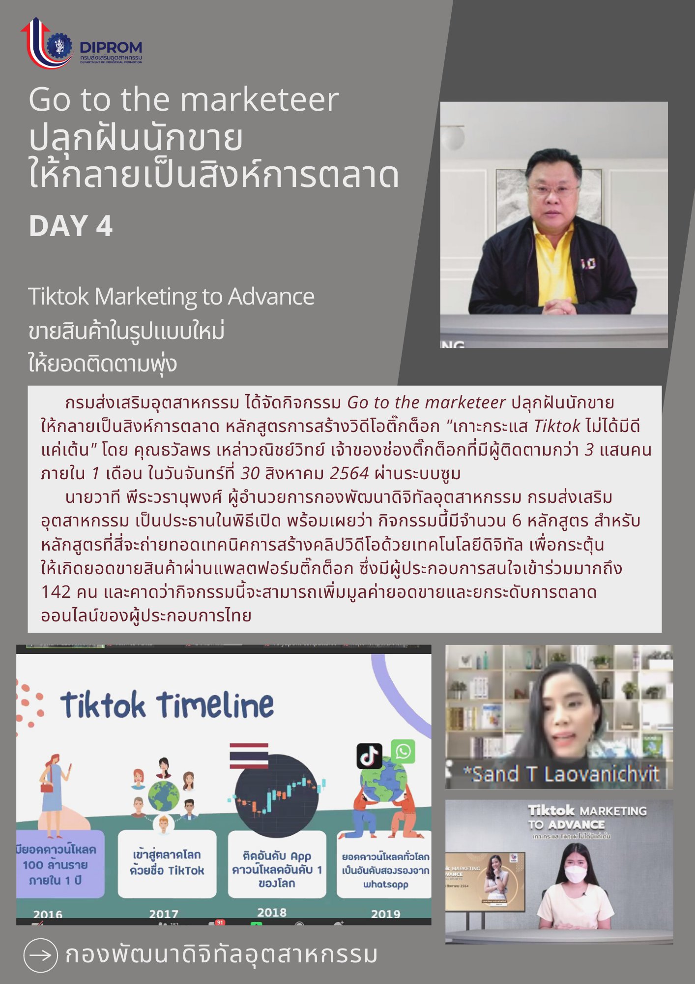 ประชุมวันที่ 30 สิงหาคม 2564 กองพัฒนาดิจิทัลอุตสาหกรรม ประชุมเจ้าหน้าที่ กท.กสอ. ผ่านระบบ zoom