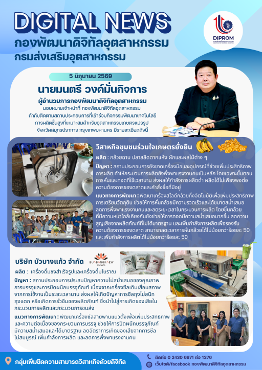 ลงพื้นที่กำกับติดตามสถานประกอบการที่เข้าร่วมกิจกรรม ณ บริษัท บัวบางแก้ว จำกัด