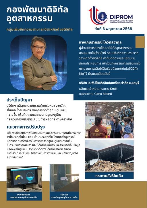 กองพัฒนาดิจิทัลอุตสาหกรรม เยี่ยมชม บริษัท เอ.พี.รีไซเคิลอินดัสเตรียล จำกัด ที่เข้าร่วมกิจกรรมประจำปีงบประมาณ พ.ศ. 2568